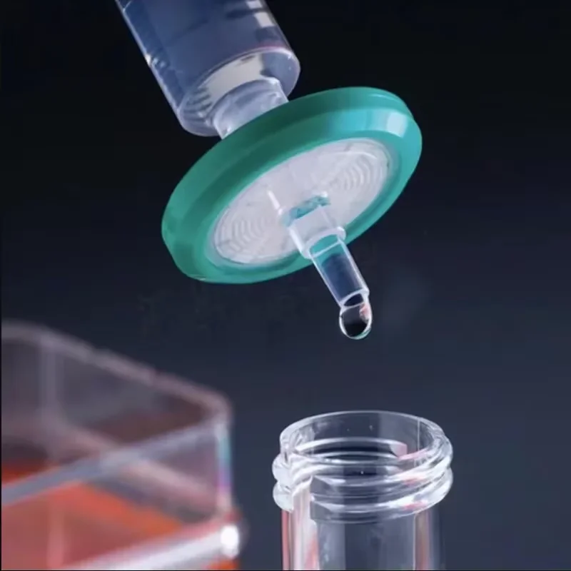 Xin Tester 50pcs Disposable Syringe Filters 13mm 25mm Lab Membrane Filter 0.22um 0.45um MCE PTFE PES Nylon for HPLC Sample Prep