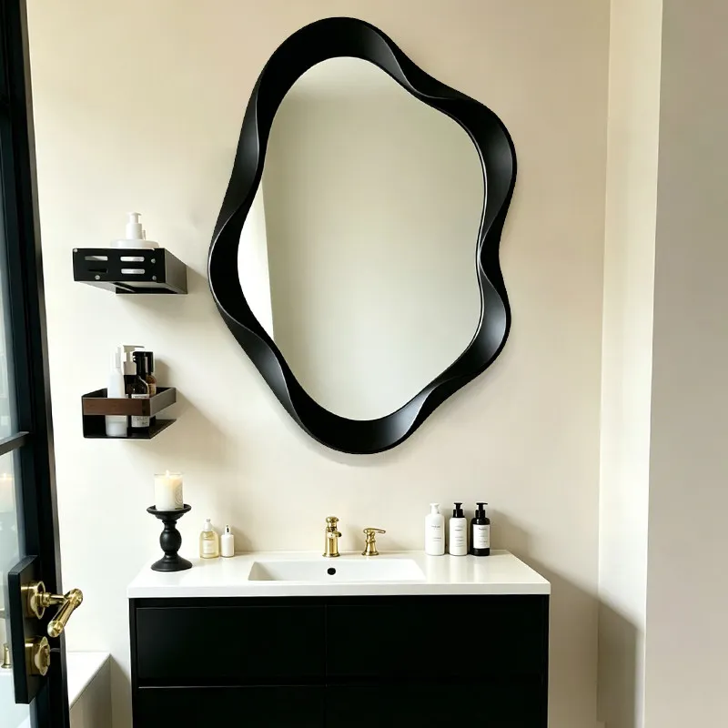 Smart bathroom mirror, special wall-mounted medieval special-shaped decorative mirror for bathroom