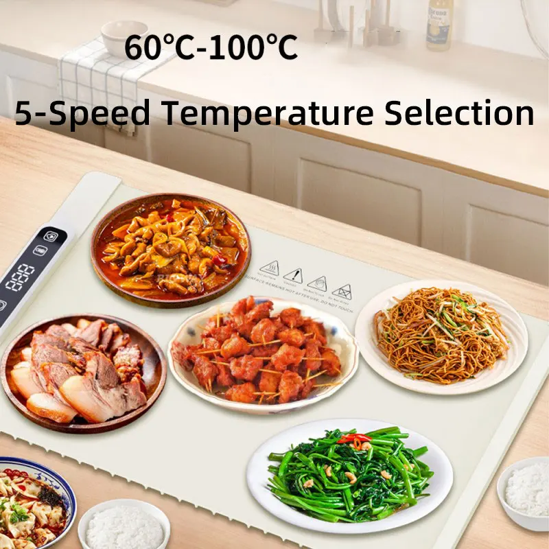 

Электрический поднос для подогрева еды с быстрым нагревом, складная тарелка для подогрева еды с регулируемой температурой, вилка европейского стандарта