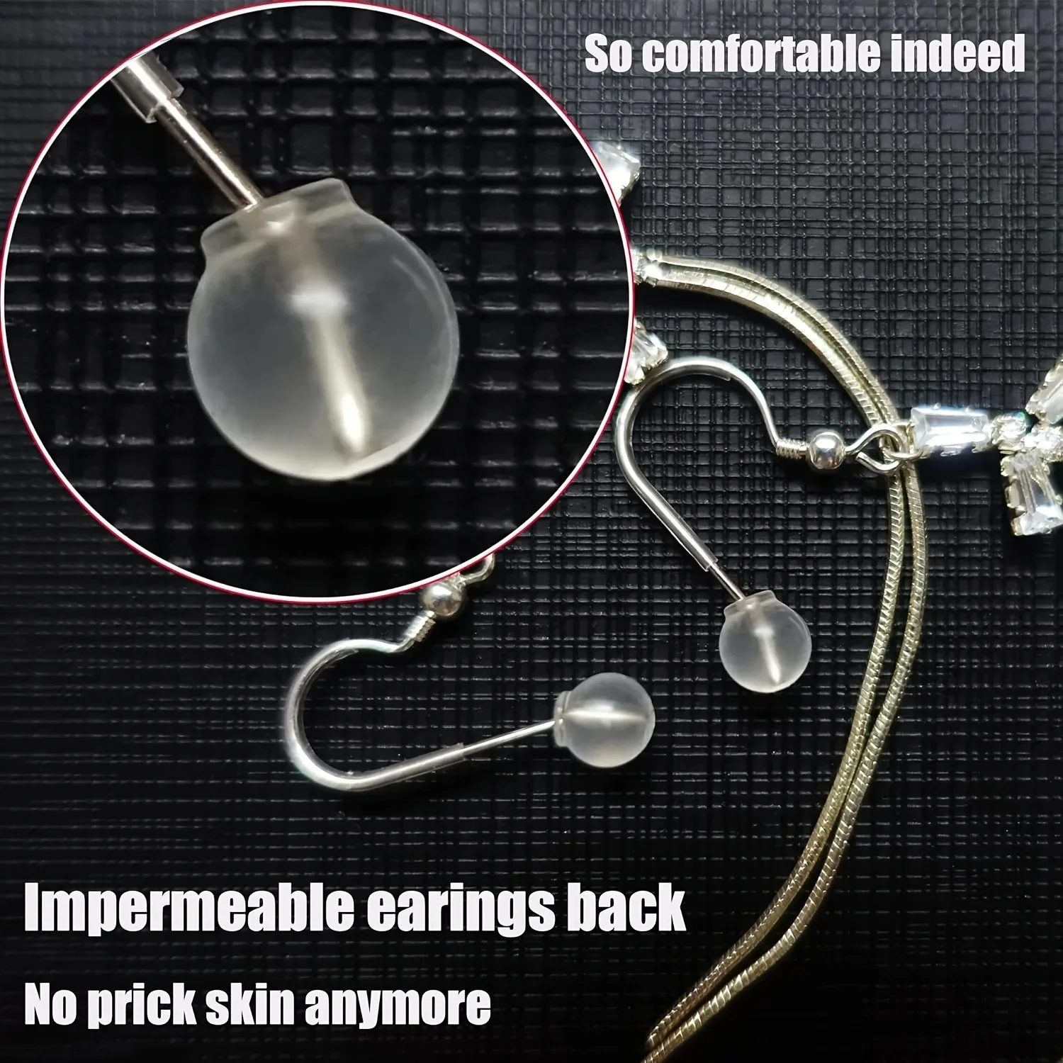 100pcs Safety Earring Back，Fit with All Type of Earrings，for DIY Making，Jewlery Making (Clear) image 2