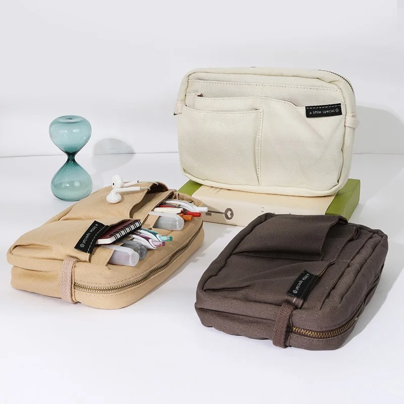 Japón Kokuyo un metro nuevo bolso puro-bolsa de lápices multifuncional para estudiantes, almacenamiento de papelería de gran capacidad