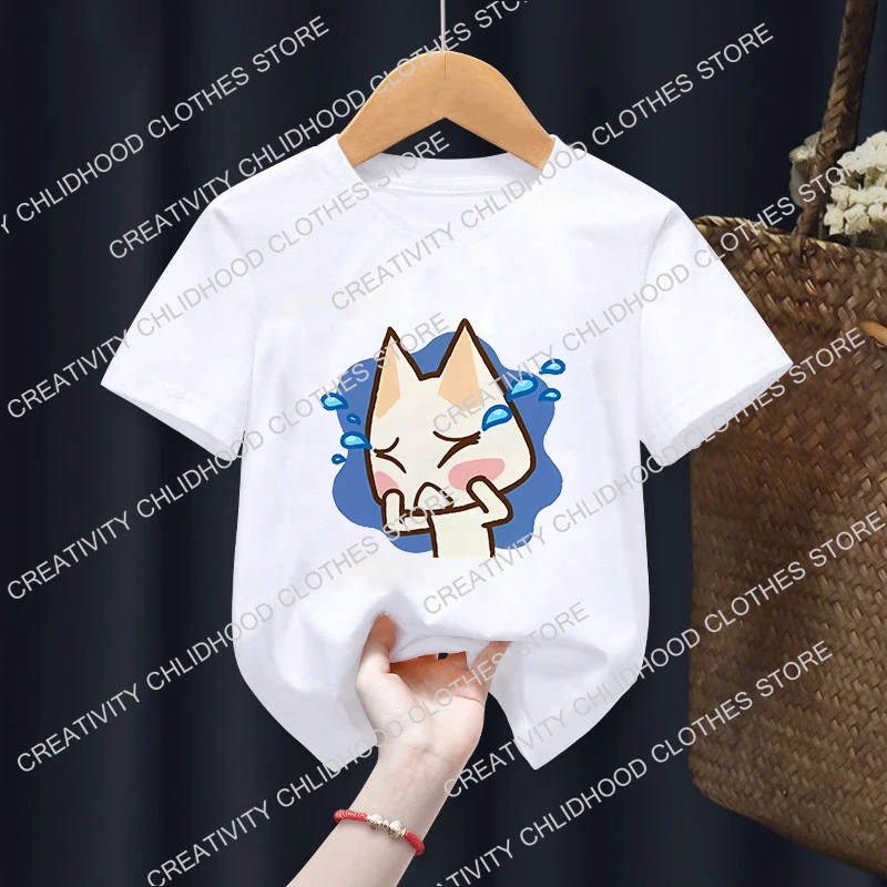 Inoue Toro dzieci T-shirt Kawaii kot T shirty dla dziewczynek ubrania bajki Casual moda dziecko chłopiec z krótkim rękawem najlepszy Streetwear