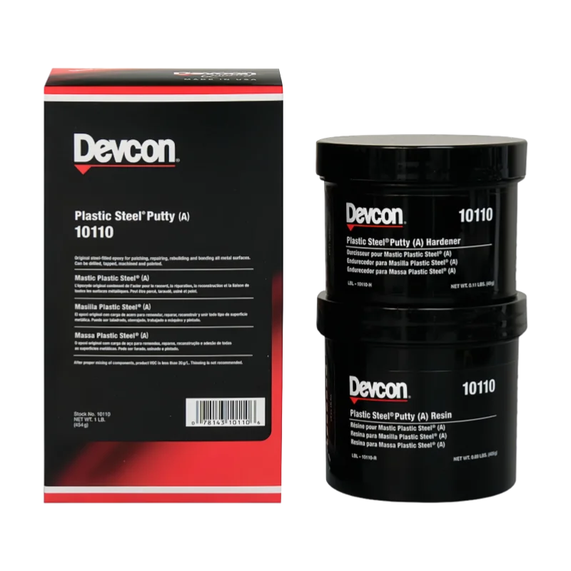 Devcon 10110 Plastic Steel Putty Epoxy Metal Repair Adhesive Steel Filled Cold Weld Compound for Metal Concrete Machinery Repair