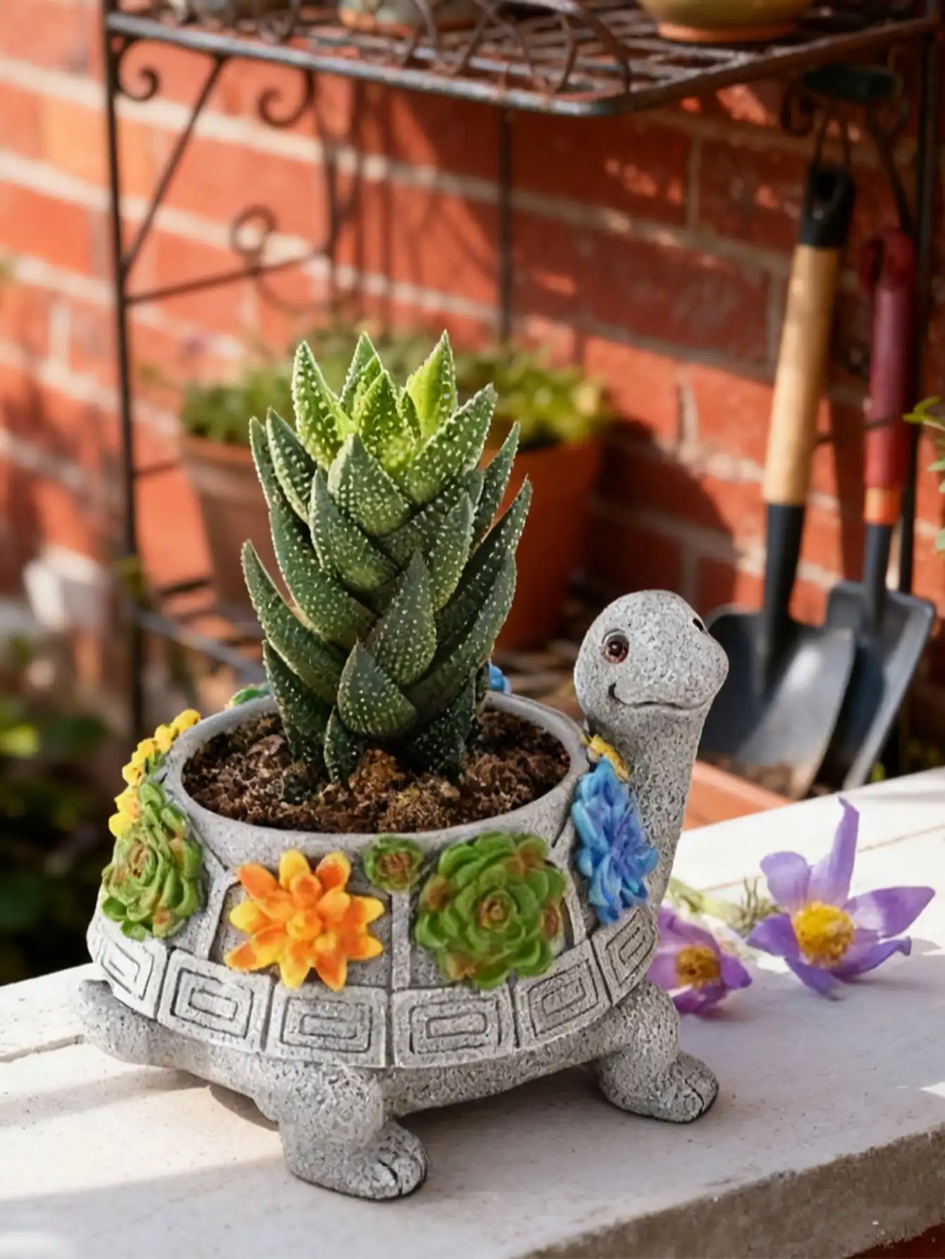

1pc Resin Turtle Vase/Planter: Means Longevity, for Succulents/Cacti, Gift for Plant Lovers