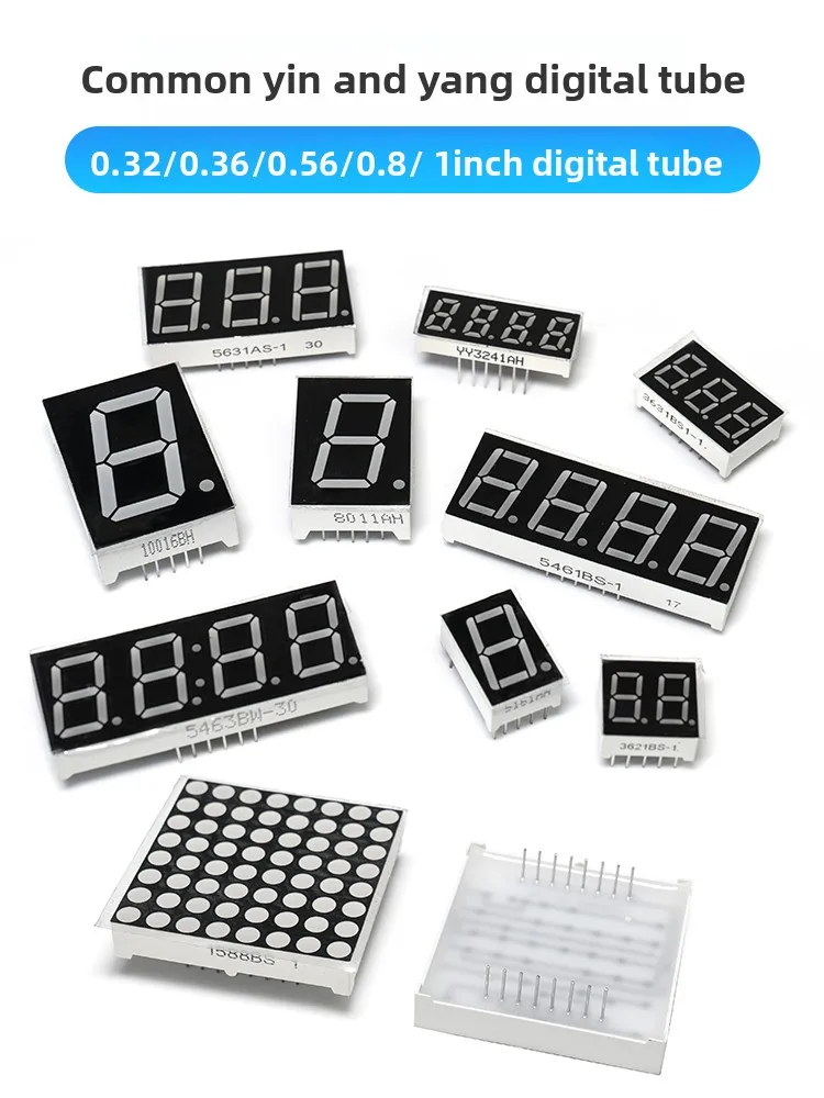 

Digital Tube 0.56 0.36 0.8inch Red Digital Display 1/3/4 Digits Common Cathode Common Anode Factory Direct Sales