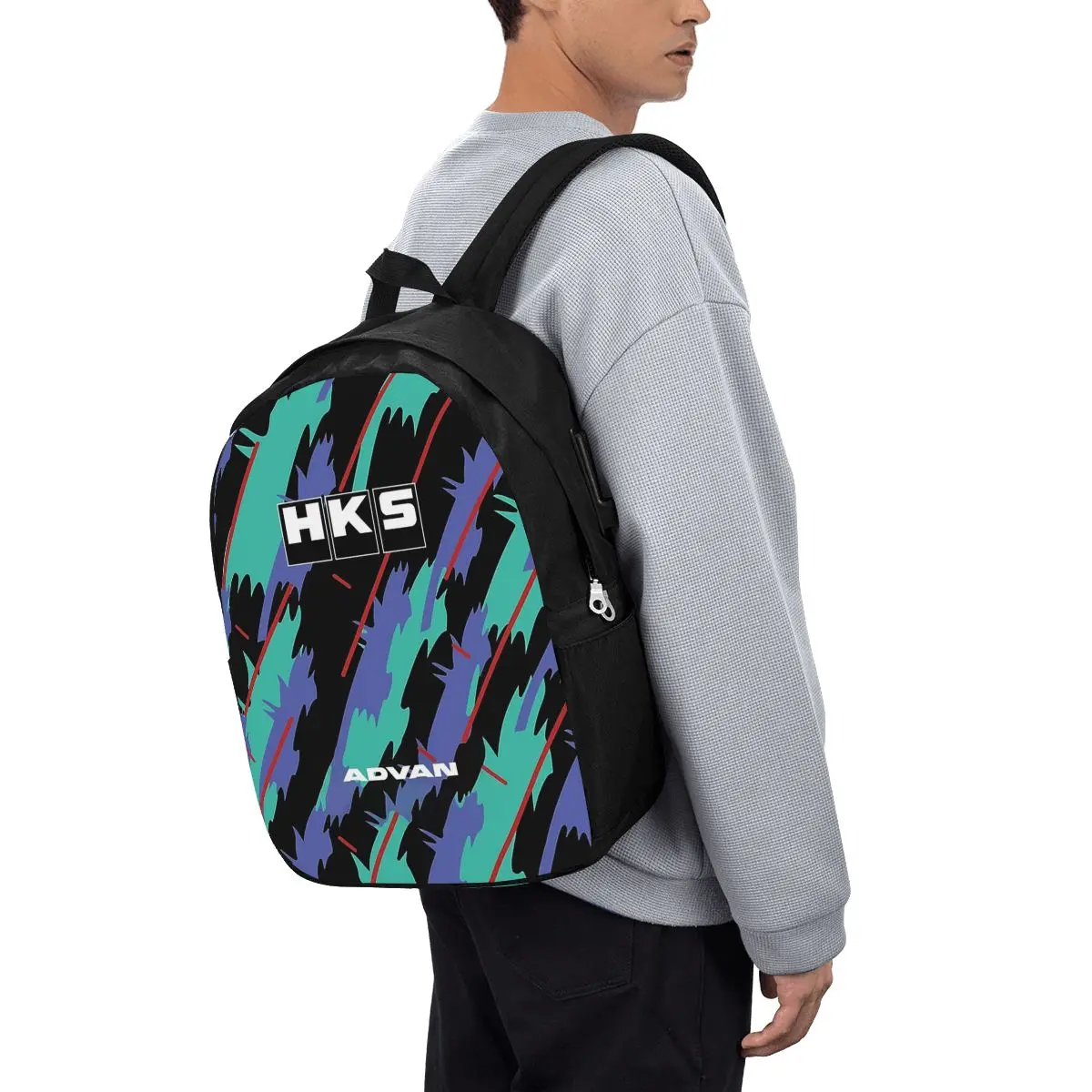 

HKS Advan JDM Backpack Travel Notebook Bag Computer College Student School Bag Laptop Shoulder Bags for Men Women