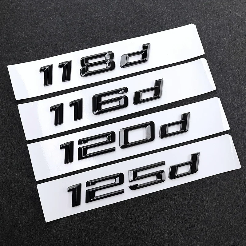 

3D ABS Black Car Rear Trunk Letters Logo Emblem Sticker For BMW 116d 118d 120d 125d 130d 135d 140d F20 E81 E82 E87 Accessories