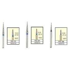 100 buah mata bor berlian FG 1.6mm pita kerucut ujung Bur TC-09,TC-10,TC-11,TC-11C,TC-11F,TC-11EF,TC-21,TC-21F,TC-21EF,TC-26