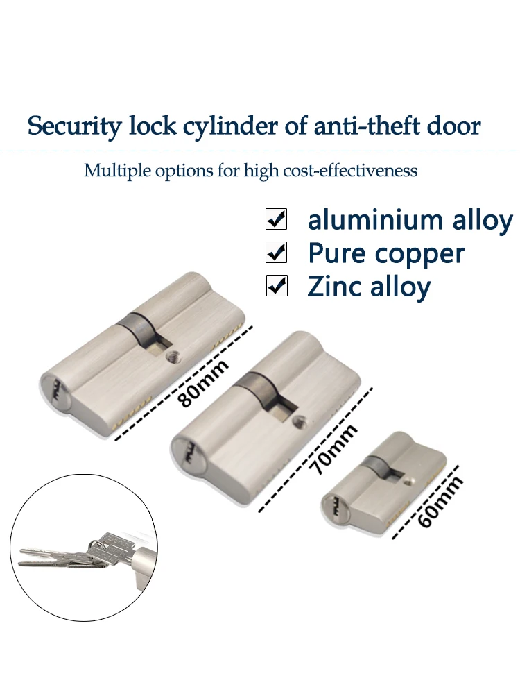 Imagem -06 - Cilindros Múltiplos do Fechamento para a Segurança da Porta Botão da Liga do Zinco Uma Chave Abre Fechamento Múltiplo Interruptor 3ach Outro 70 mm 80 mm