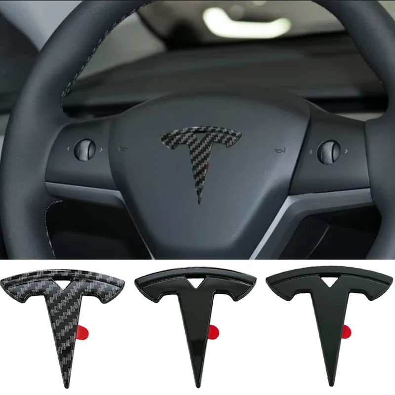 For Model 3 Model S Model X Model Y Emblem Car Styling ABS Steering Wheel Logo Badge Sticker Decal Tesla Auto Interior Accessory