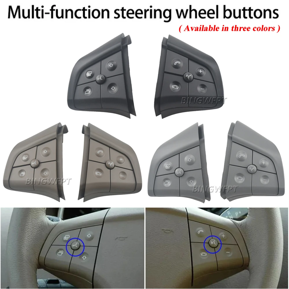 Steering Wheel Push Buttons Phone Control Switch 10Key For Mercedes Benz W164 W245 W251 ML GL 300 350 400 450 2006-2009