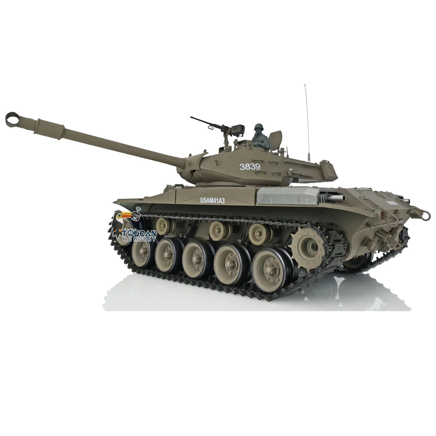 2.4Ghz Henglong 1/16 7.0 Plastic Walker Bulldog RC Tank 3839 360 Turret Smoke Effect Military Boy Toys TH17324-SMT7