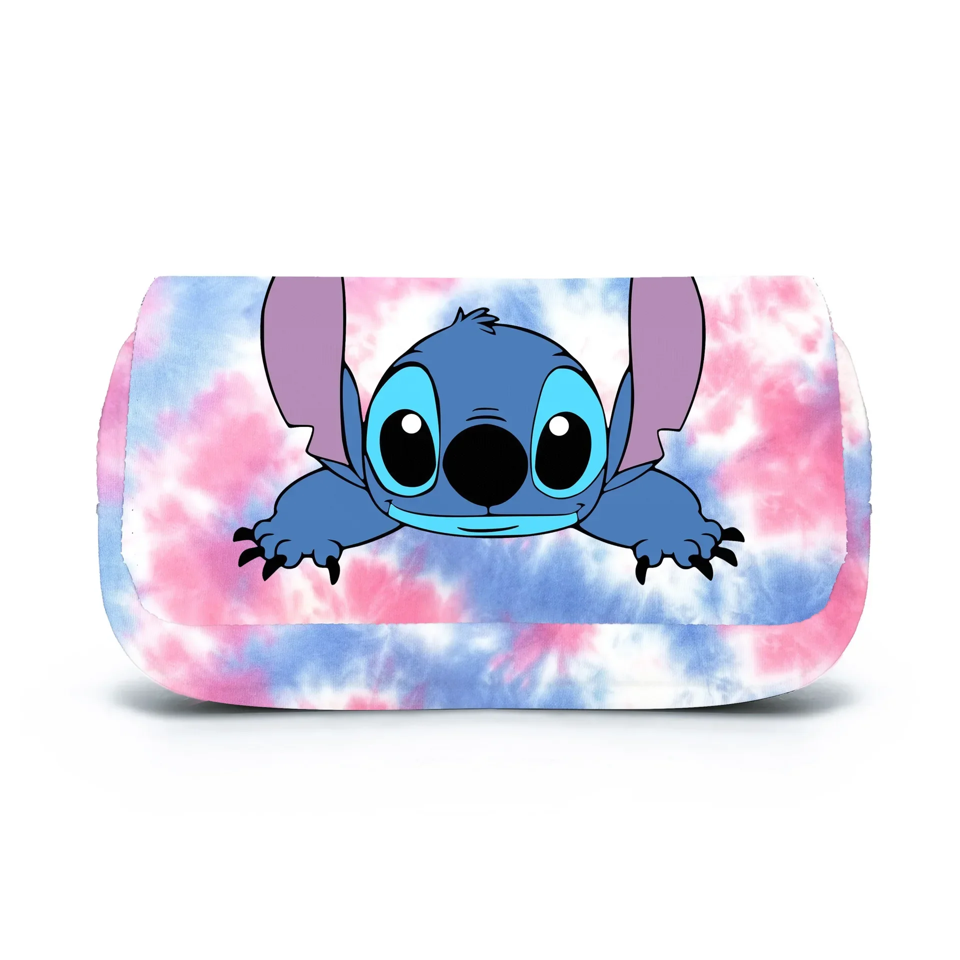 Stitch Cartoon Pen Bag Fully Printed Flap Stationery Box Cartoon Large Capacity Pencil Case Cute Anime Bags Student School Bag image 2