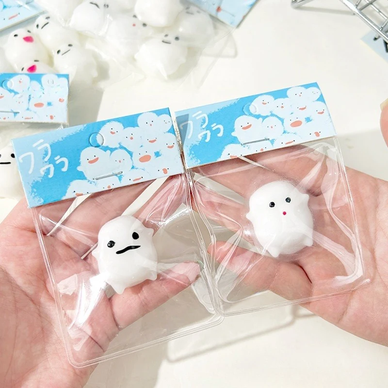 Squishy Toy 1/8Pcs Little Ghost Mochi Soft Rubber Toy Specter Pinching Slow Rebound Decompression Vent Toy Stress Release Gift