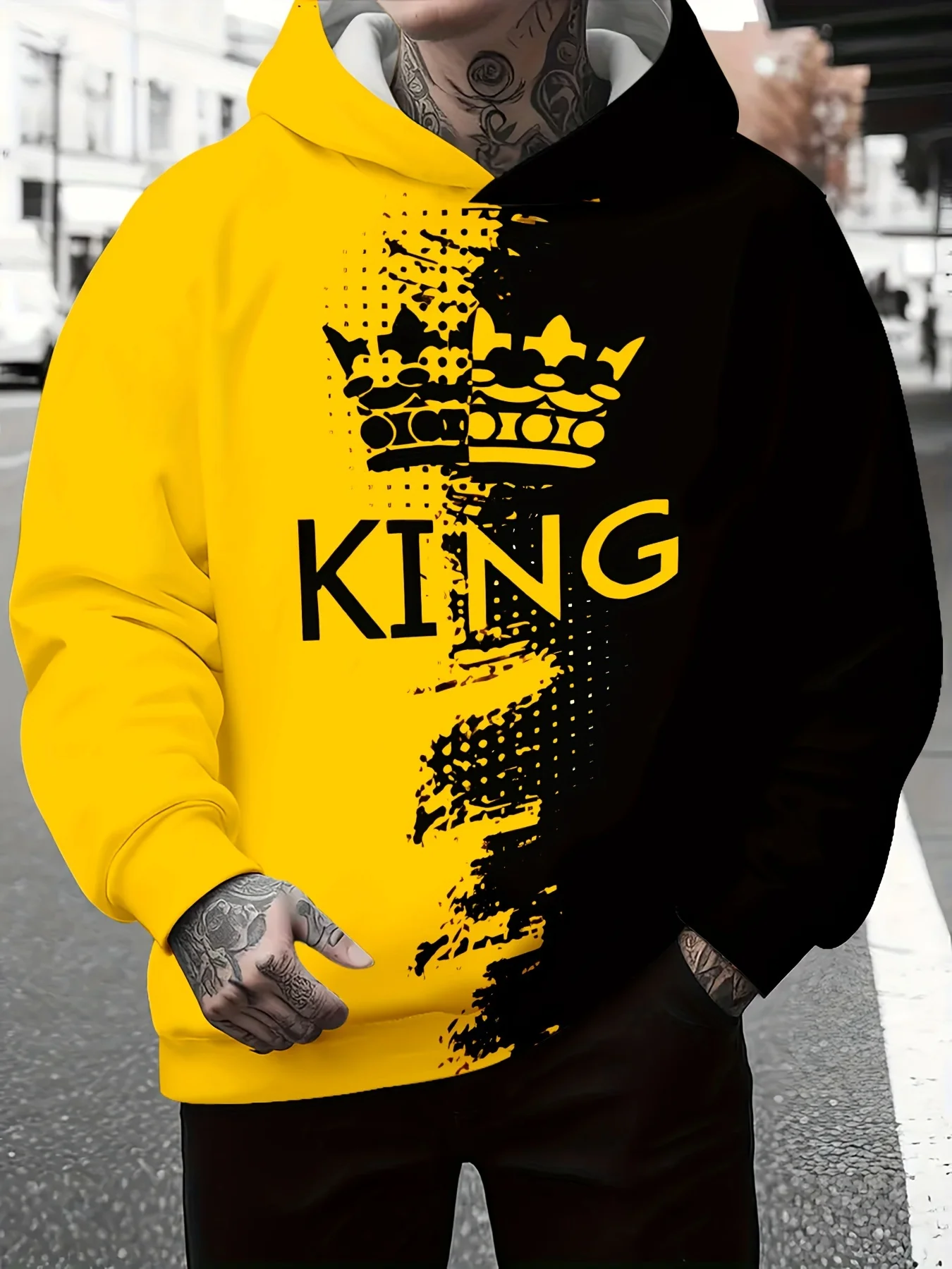 

Children Adults Unisex Spring and Autumn King Pattern 3D Printing Long-sleeved Hoodie Outdoor Leisure Street Fashion Wear 25-26