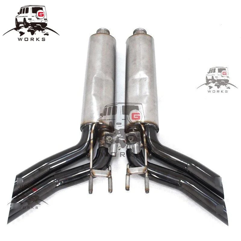 2020-2022Y W463A Car Auto Body Systems G63 Black Exhaust mufflers W464 B style Tips For G Cass W464 G500 G63 B Style Exhaust