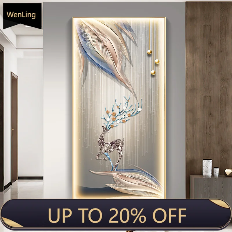 Porch Mural Lamp Deer Means A Good Entry Corridor Corridor Hanging Painting Senior Sense Chinese Atmosphere Lamp Painting
