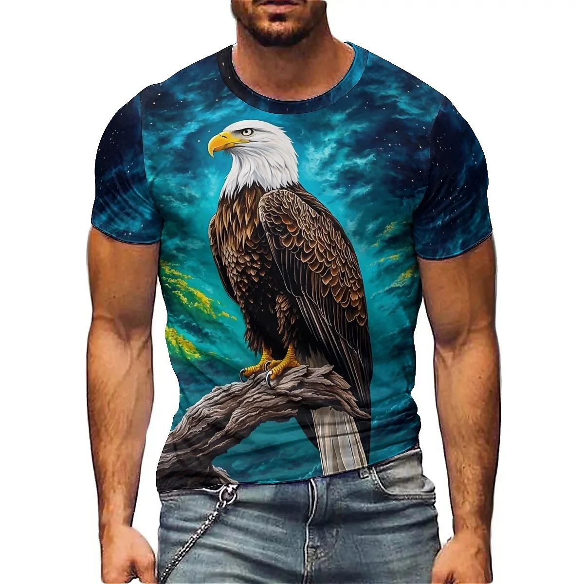 

Men's Breathable Quick-Drying 3D Printed Short-Sleeve T-Shirt - Vibrant Color, Energetic Design