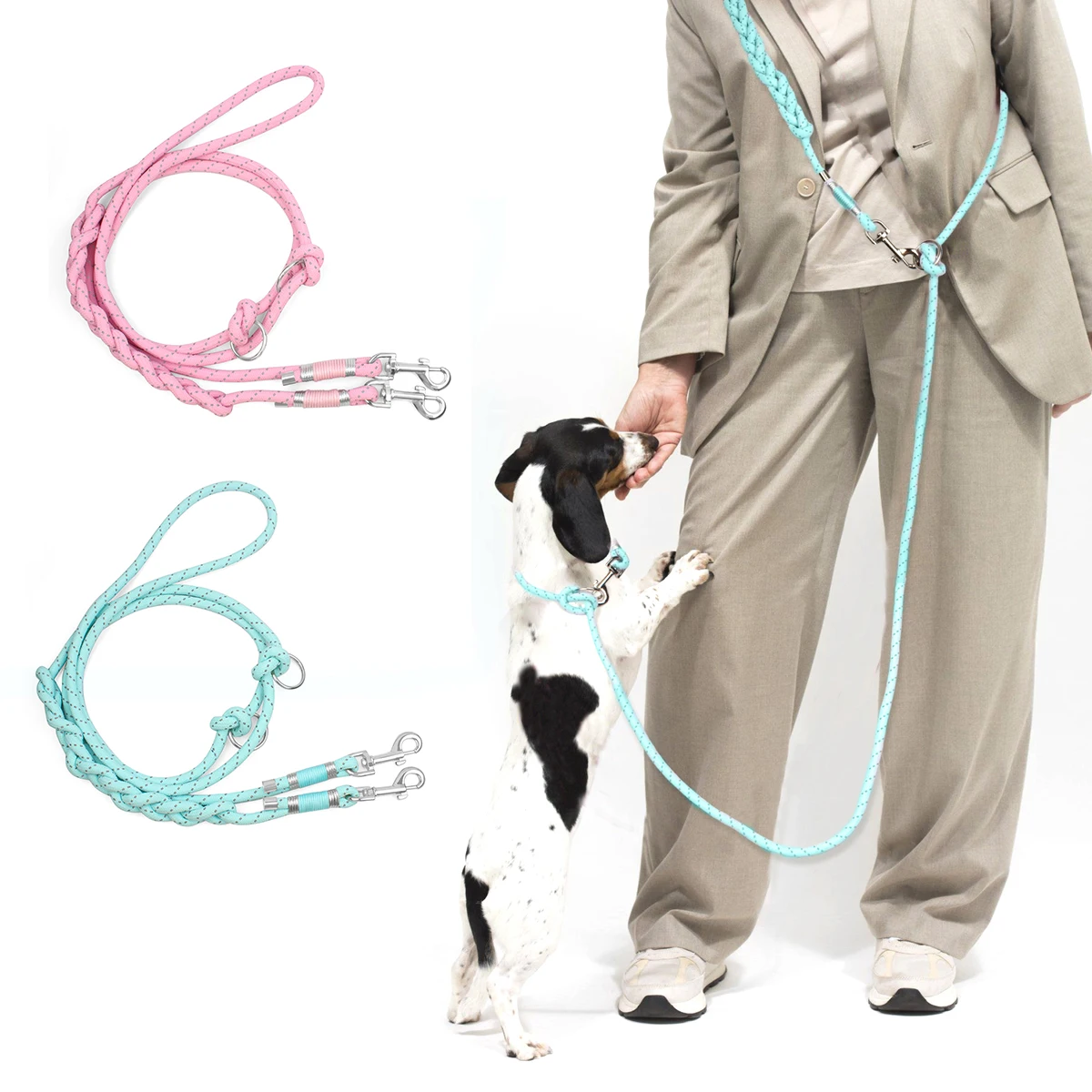 Pet Dog Leashes Adjustable Free Hands Rope Outdoor Reflective Nylon Walking Dog Running Travels For Small And Medium Dog Fashion