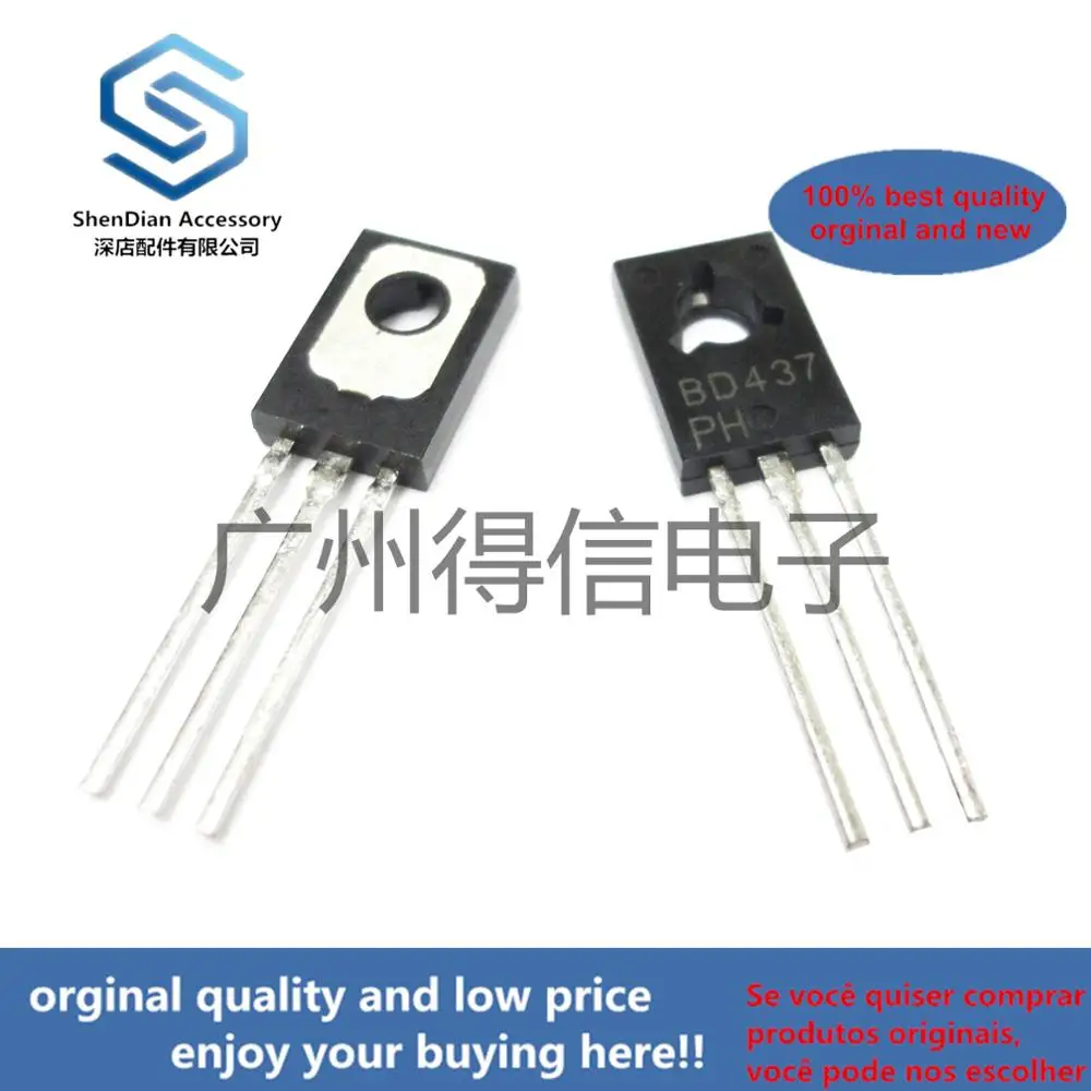 10pcs 100% orginal new  BD437 437 TO-126 COMPLEMENTARY SILICON POWER TRANSISTORS  real photo