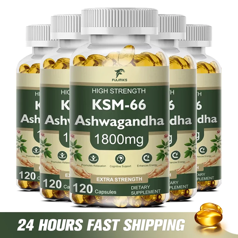 

Натуральные органические капсулы Supplements Ashwagandha KSM-66 для снятия стресса, фокуса, мозга, энергетической поддержки, добавки для здоровья сна