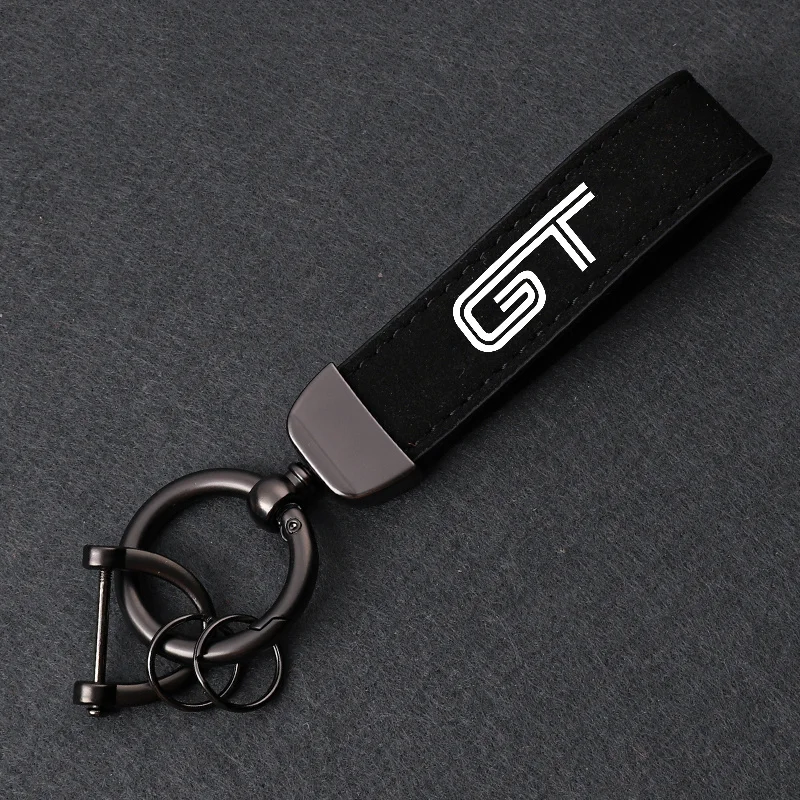 

New For Ford Mustang GT 350 500 2015 2016 2017 2018 SHELBY Car Suede Keychain Horseshoe Buckle Jewelry Car Key Chain Accessories