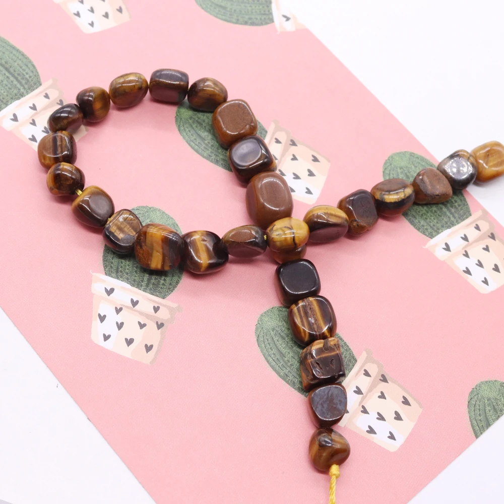 

Irregular Natural Tiger Eye Stone Beads Polished Semi-precious Stone Loose Bead Accessory 1strand Handmade Unique Necklace Gift
