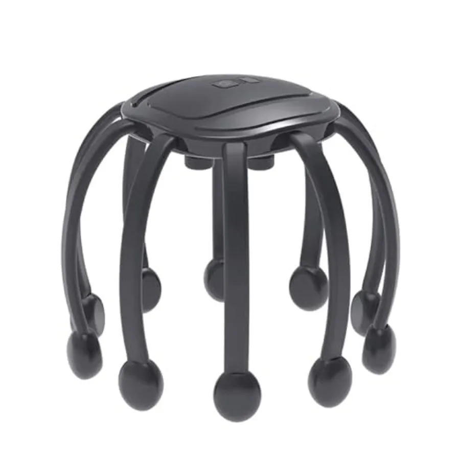 

Electric Scalp Massager for home use, silicone material, black color, 14 massage nodes with 5 modes and Bluetooth music for 360