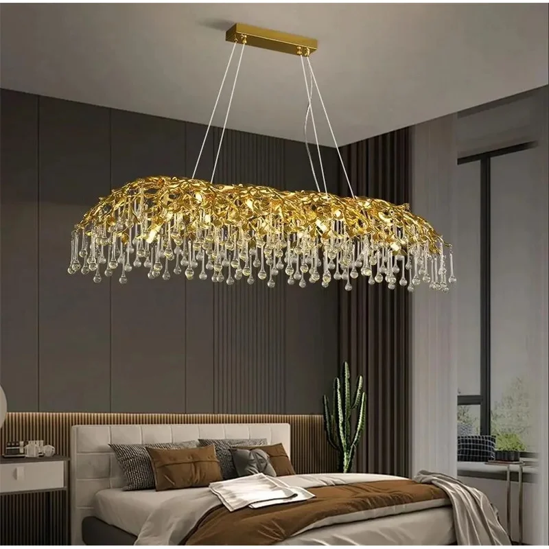 New crystal chandelier design sense Branch chandelier luxury living room hotel decorative lighting gold/chrome
