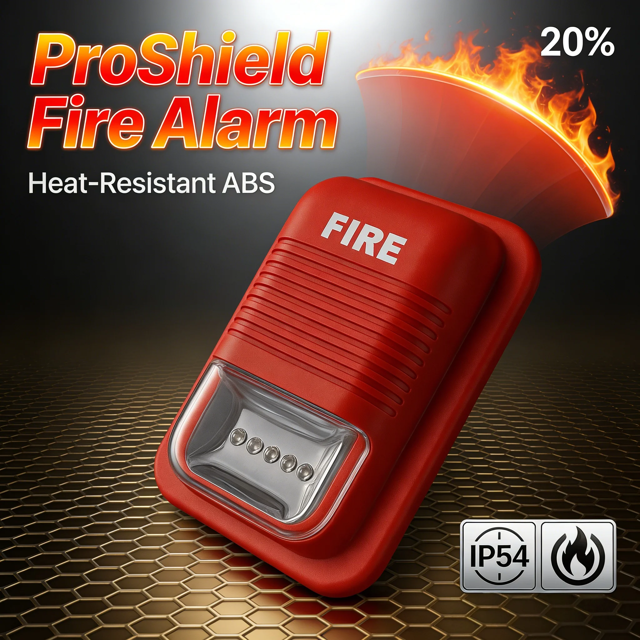 

6 светодиодов 120 ° Пожарная сигнализация с диффузионным объективом, совместимая с постоянным током, 3-цветная ≤75 мА для системы видеонаблюдения/пожарной системы