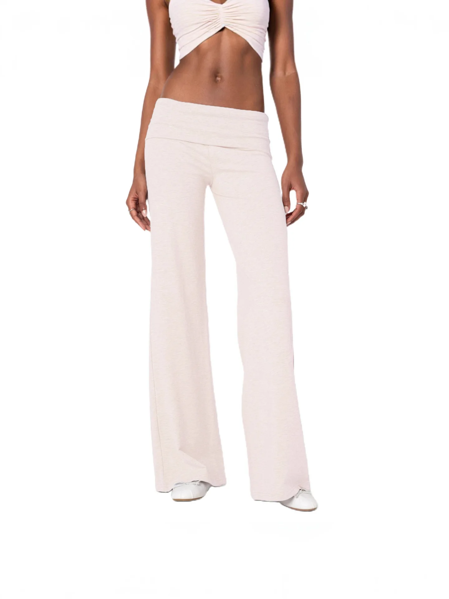 Pantalones elegantes con figura favorecedora, pantalones cónicos, pantalones cómodos transpirables de cuatro vías, pantalones amigables con viajes para primavera y verano