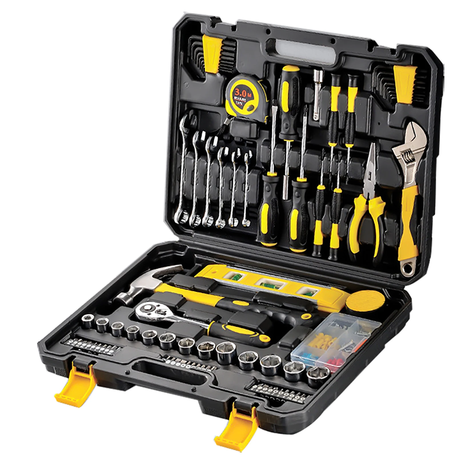 108PC Socket Car Repair Tools Mechanic Tool Set Matte Plating Sockets Set Ratchet Spanners Wrench Hardware Hand Toolbox