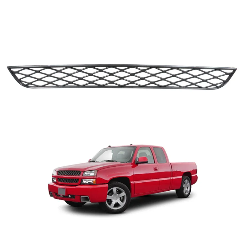 Car Front Lower Bumper Middle Net for Chevy Silverado 1500 2013-2016 Anti Dust Inner Vent Grille Cover Dark Grey