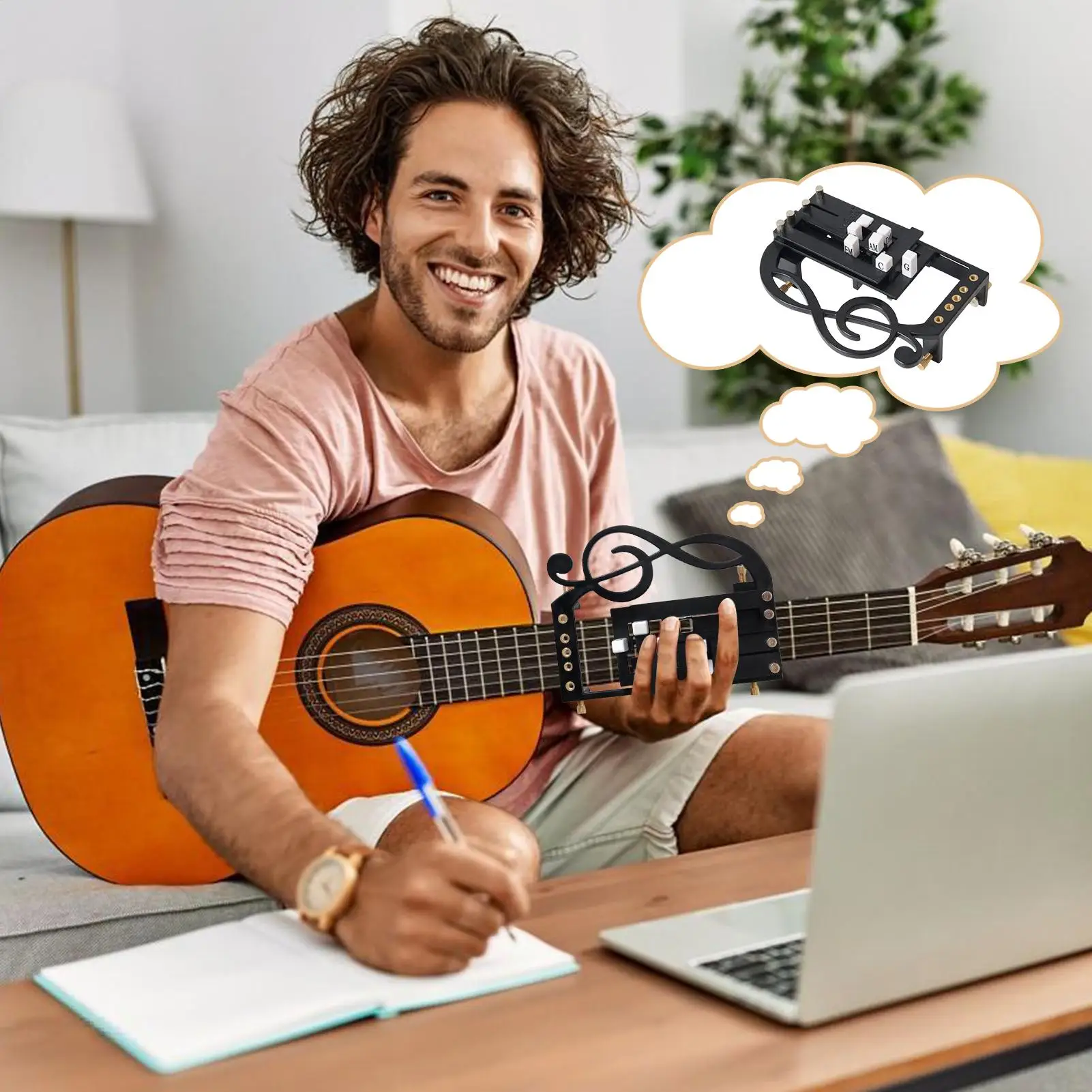 Guitar Chord Trainer Portable Quick Easy Avoid Finger Discomfort Guitar Attachment Learning Tools For Men Women Boys Girls Youth