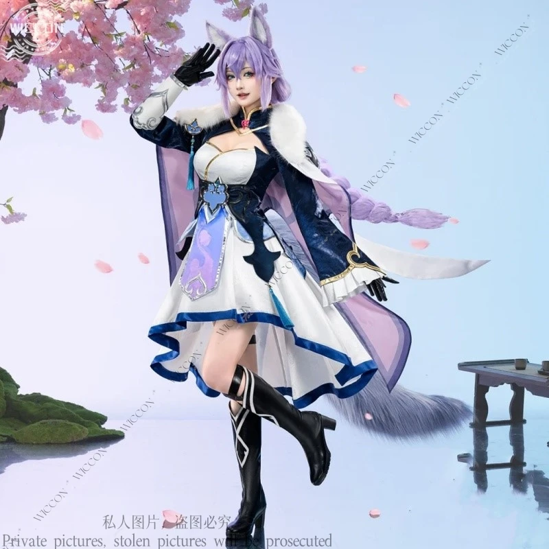 Anime baiheng cosplay traje peruca 80cm honkai: star rail jogo festa de halloween roleplay mulher xianzhou aliança comic-con vestido