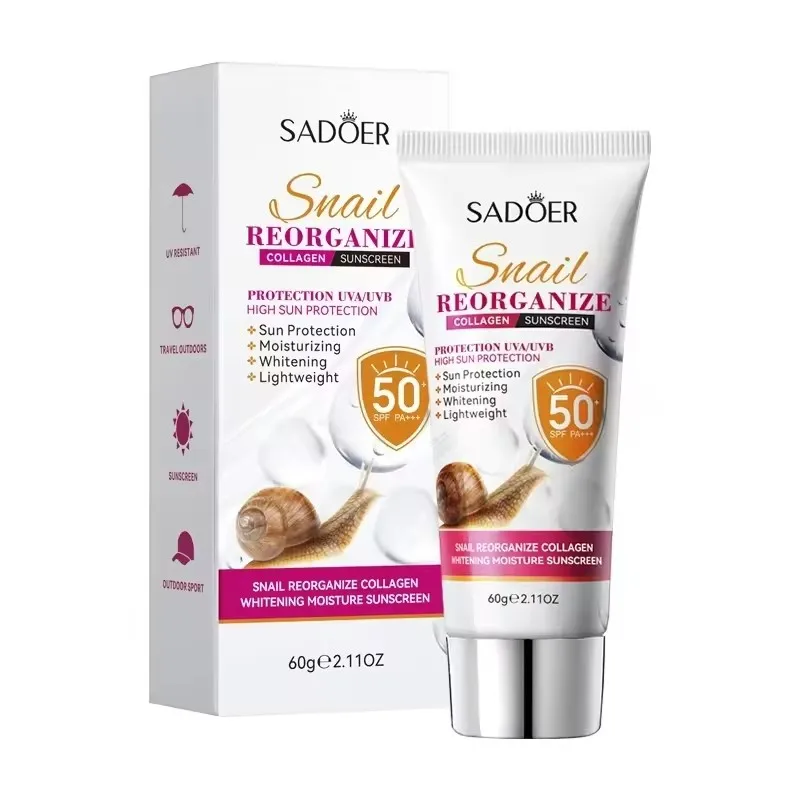 

SADOER Spf 50+ Солнцезащитный крем с коллагеном улитки для лица и тела, солнцезащитный крем, отбеливающие кремы, солнечный блокатор, антивозрастной солнцезащитный крем для лица