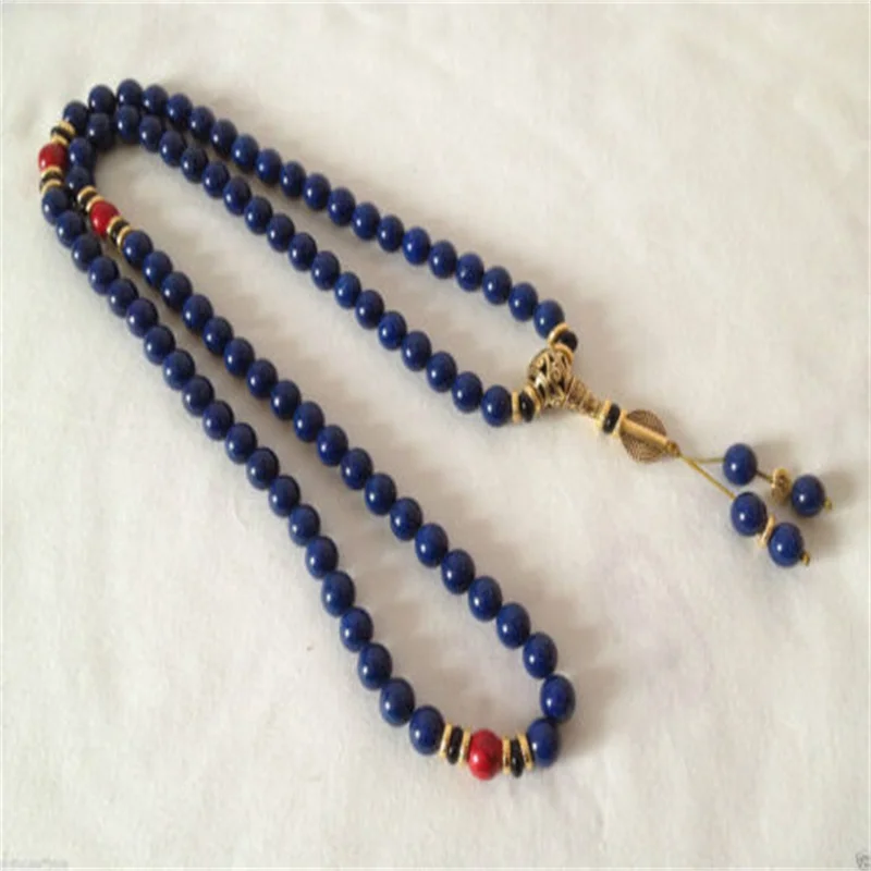 10MM China Tibet Tibetan Lapis Lazuli Buddhist Buddha Worry Prayer Bead