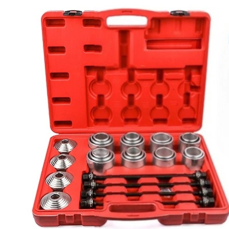 Kit de manguito de extracción y prensa, herramienta de rodamiento de casquillos de instalación, motores de coches, juego de mantenimiento automático, 28 Uds.