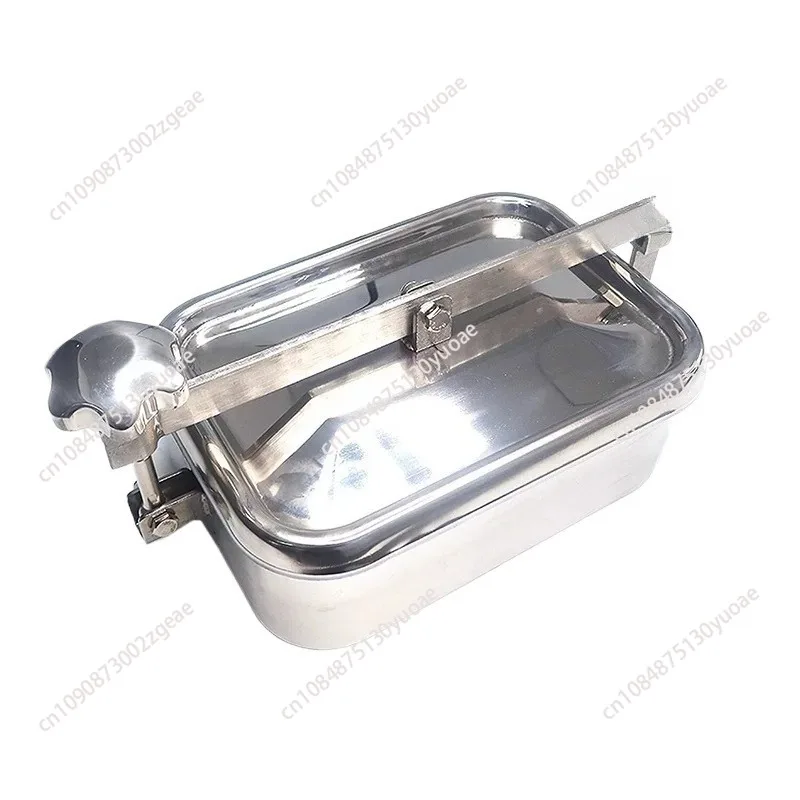 304/316 Stainless Steel Square Hand Hole Manhole Door Feeding Port Sanitary Grade Hole Cover Normal Pressure Manhole Rectangular