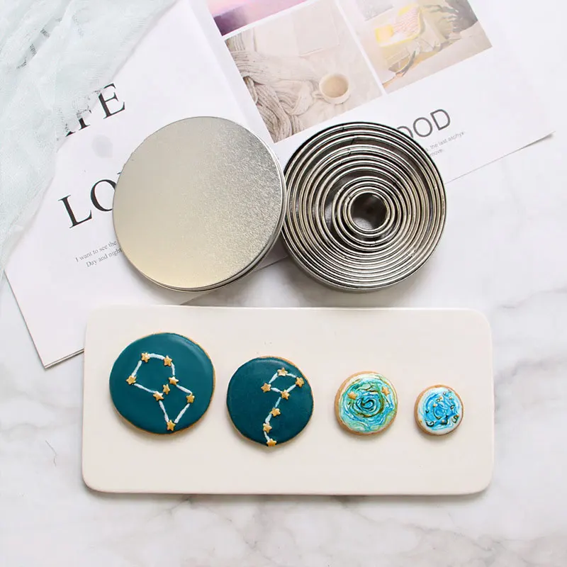 Stainless Steel Set De 12 Emporte-pièces Ronds En Acier Inoxydable – Tailles 3 à 12 Cm, Pour Biscuits, Gâteaux Moule à Biscuits Donut Réutilisable