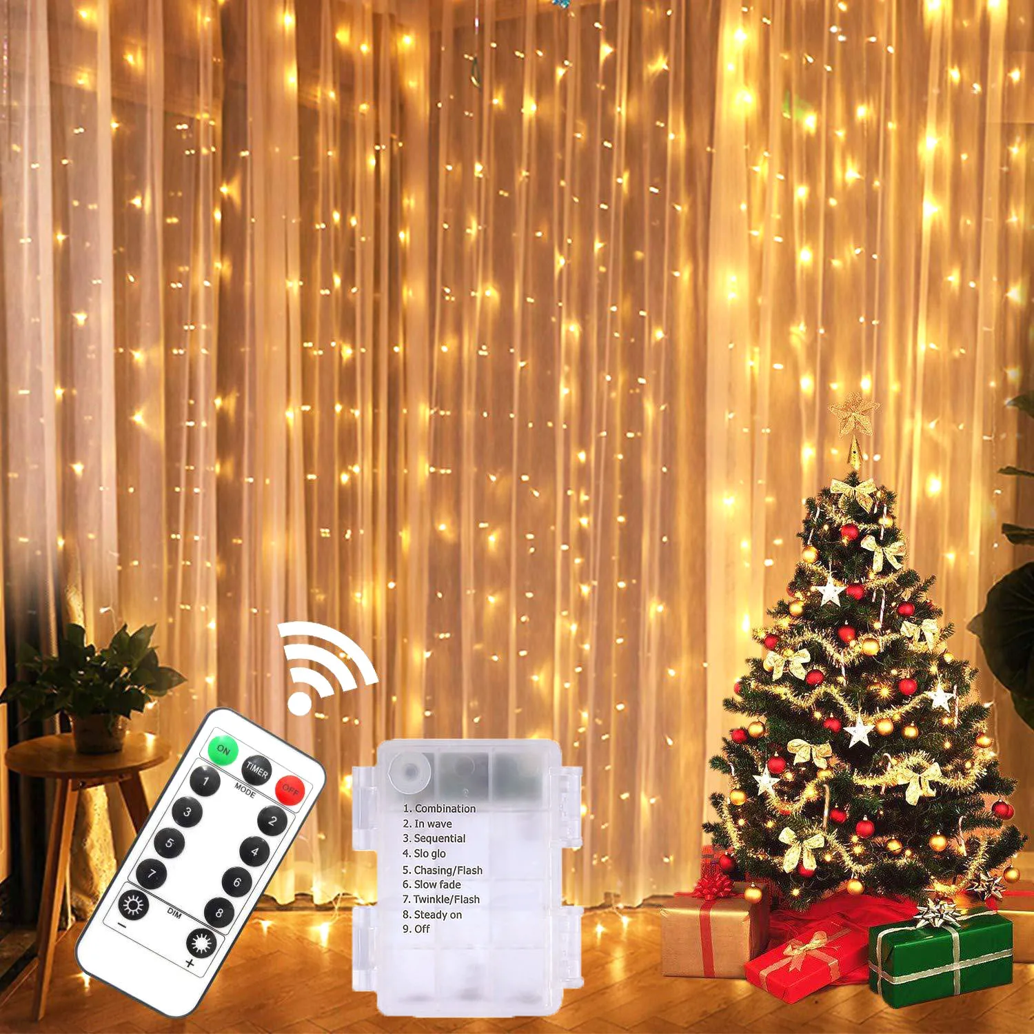 LED String Lights Christmas Decor Remote Control USB/Battery Wedding Garland Curtain 3M Lamp Holiday Bedroom Bulb Outdoor Fairy