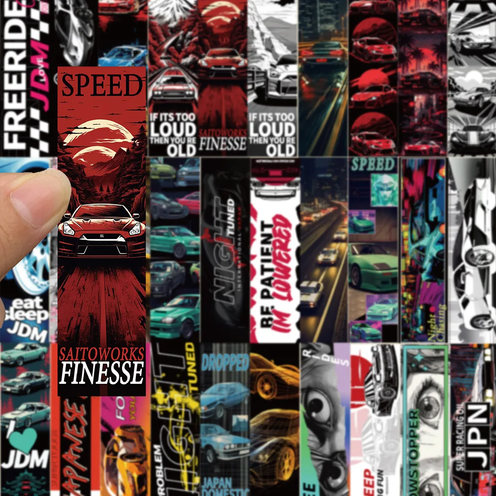 15/30Pcs Jdm Racing Car Labels Stickers Cool Decals for Laptop Skateboard Bike Motorcycles Decoration Graffiti Sticker Toys