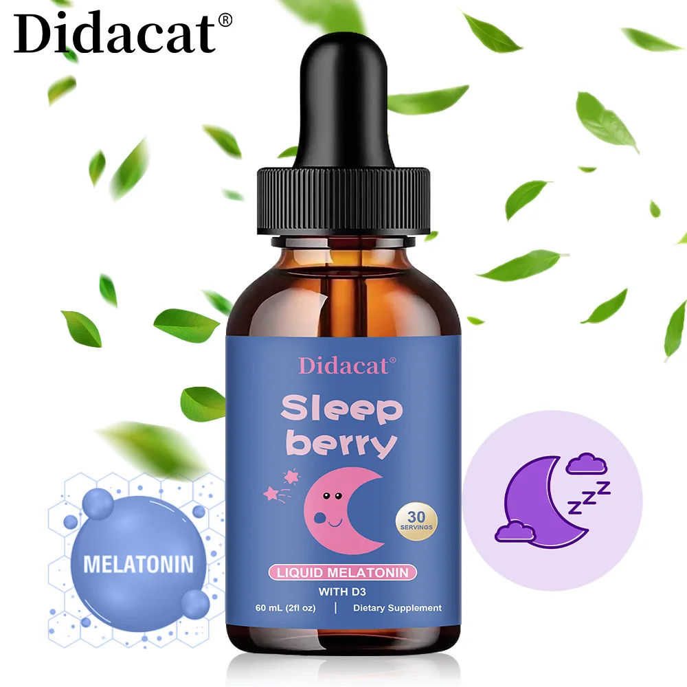 

Liquid Melatonin Drops 60ml - with Elderberry and Vitamin D - Immune System & Sleep Support,NON-GMO