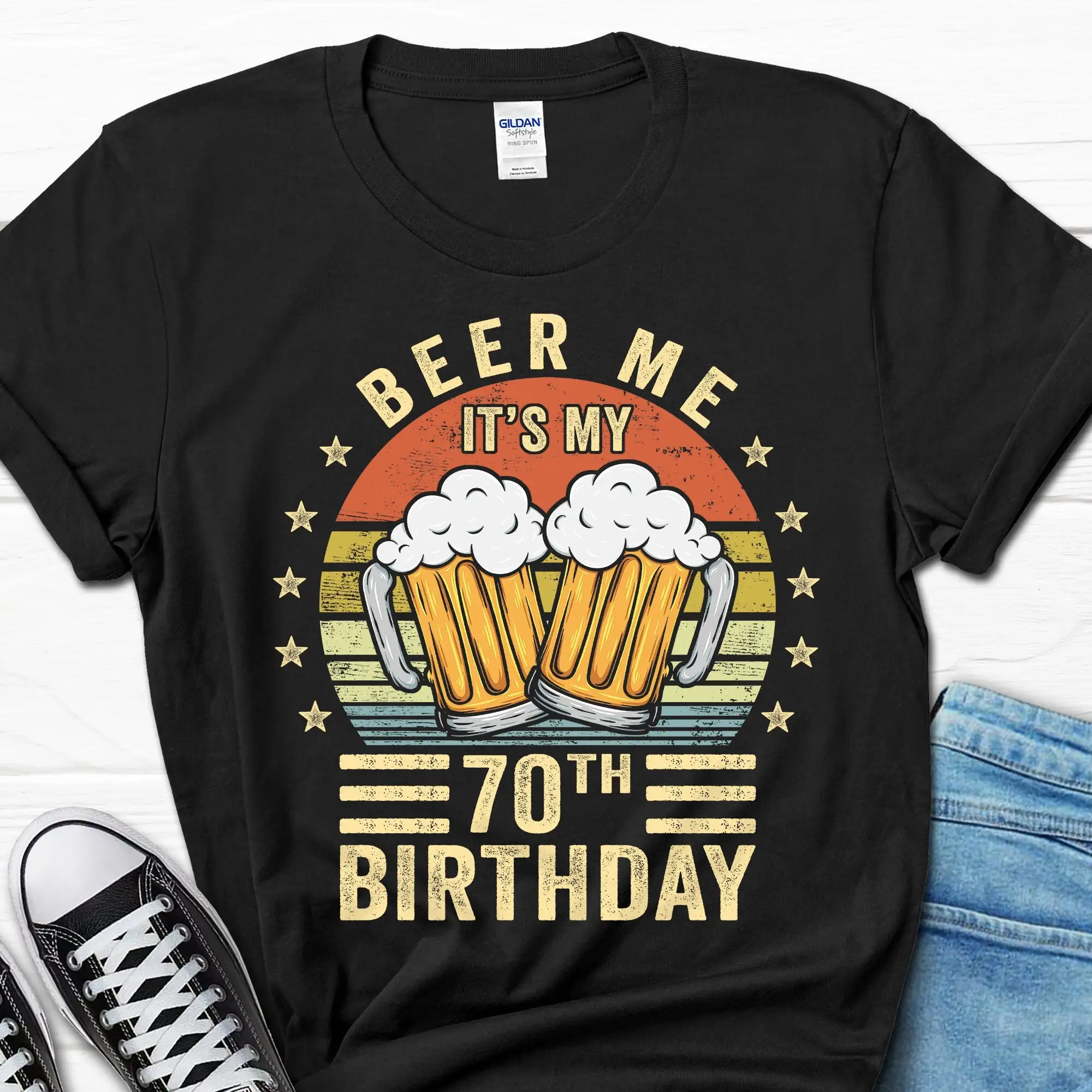 

Beer Me For Men 70th Birthday Men's T Shirt 70 Year Old Husband Born In 1954 Lover Party Him