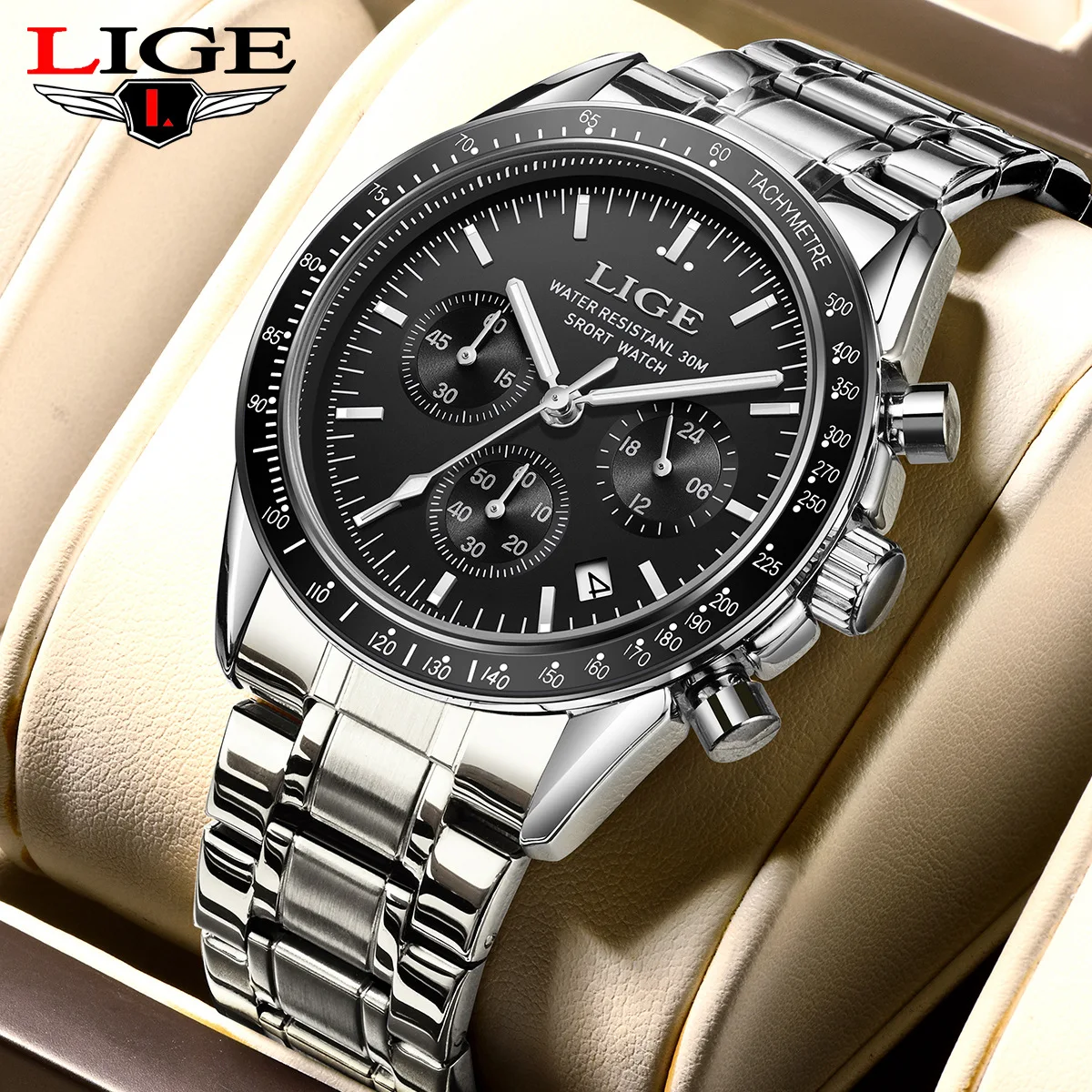 

LIGE мужские часы модные светящиеся календари деловые кварцевые часы мужские лучший бренд класса люкс спортивные водонепроницаемые мужские часы из нержавеющей стали