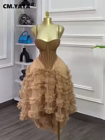 CM.YAYA Set di abiti da donna Tunica Top corto irregolare e abito da ballo irregolare Maxi gonna lunga 2025 Due abiti da 2 pezzi