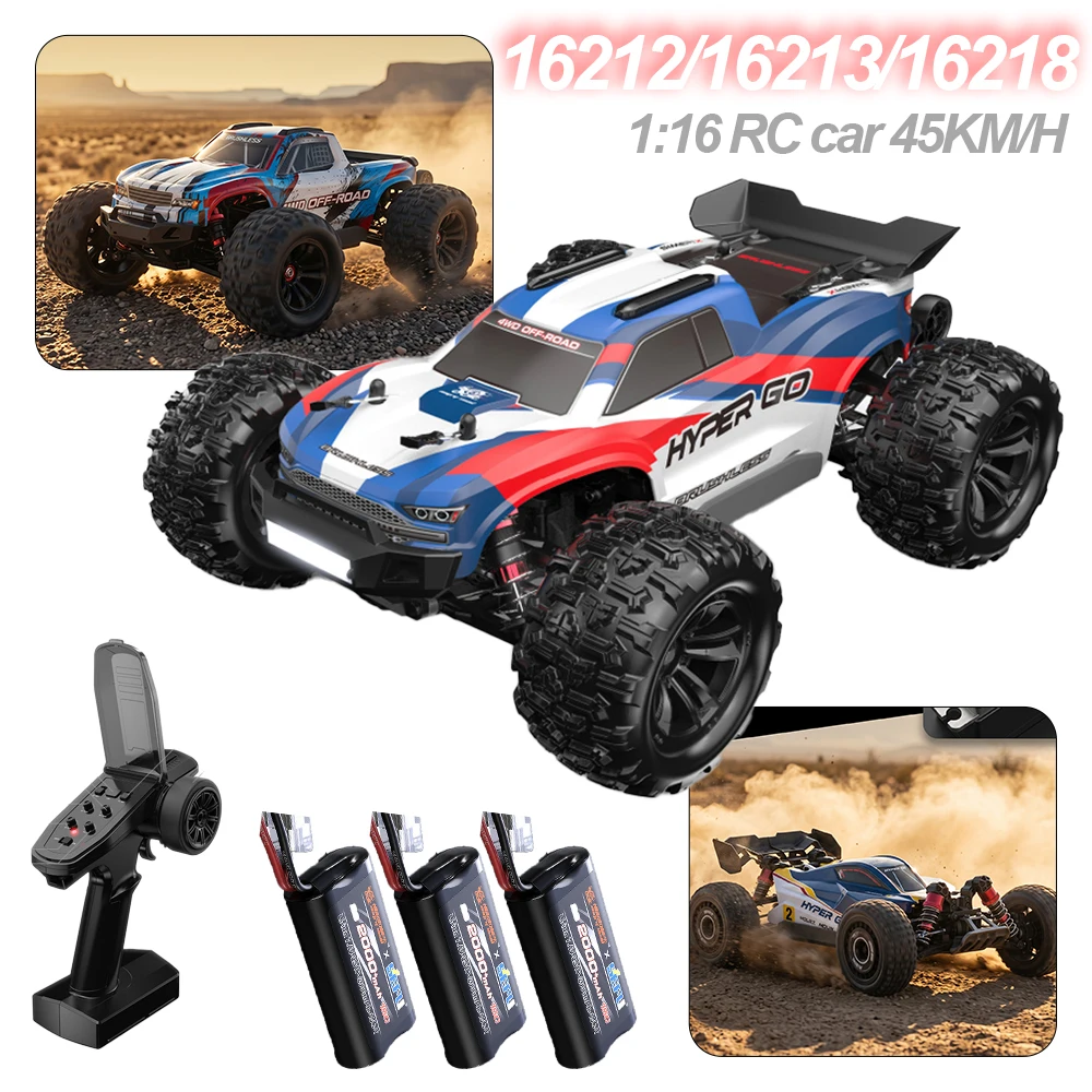 NOUVEAU HYPER GO MJX 16218/16212/16216 Voiture de course à dérive haute vitesse 42KM/H 4WD 1/16 Voiture tout-terrain professionnelle à télécommande Moteur à balais Monster Trucks Jouet Cadeau pour adultes