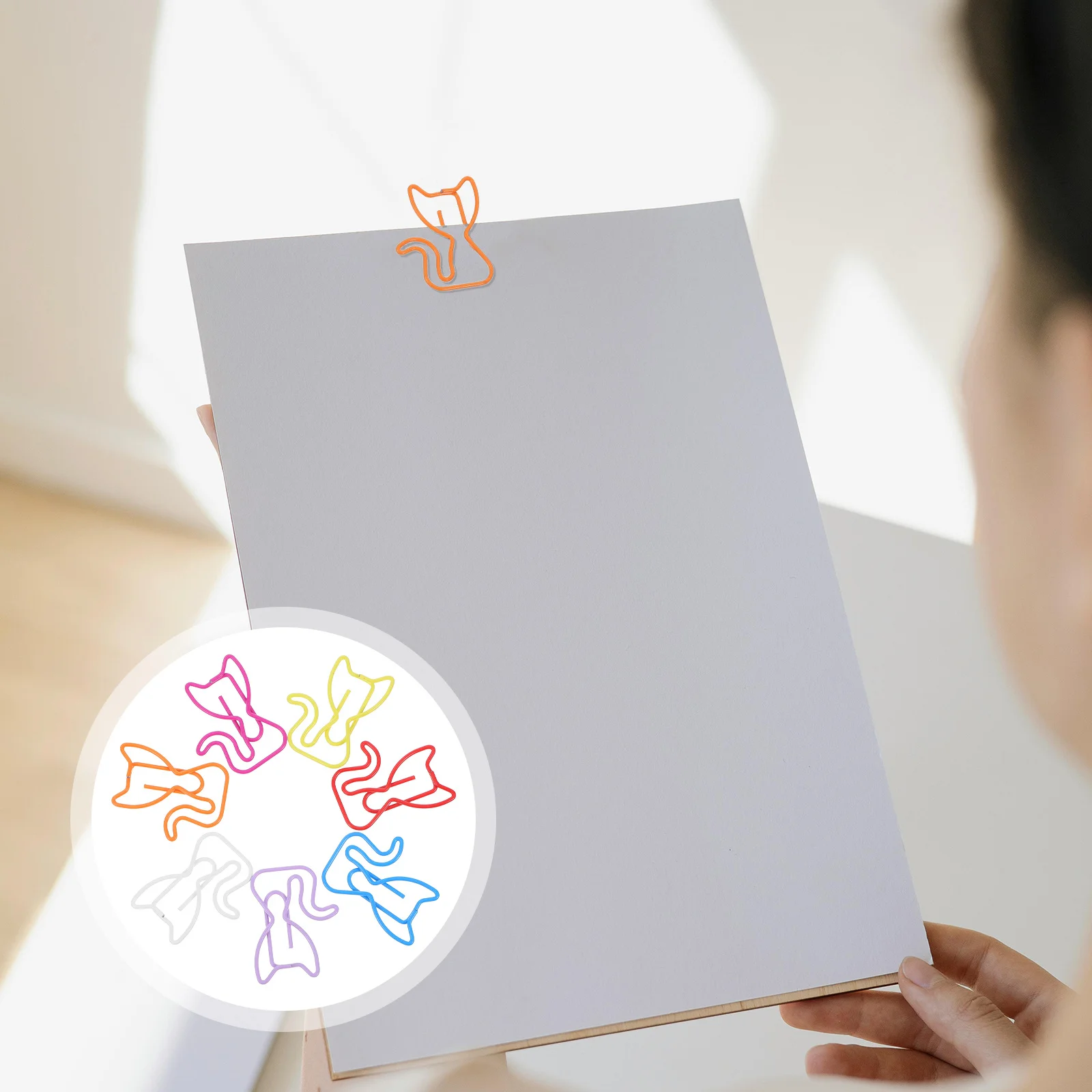 

50Pcs Cat Paper Clips Cute Metal Animal Shape Bookmark Clips Office School Desk Document Holder Clip Paper Cat