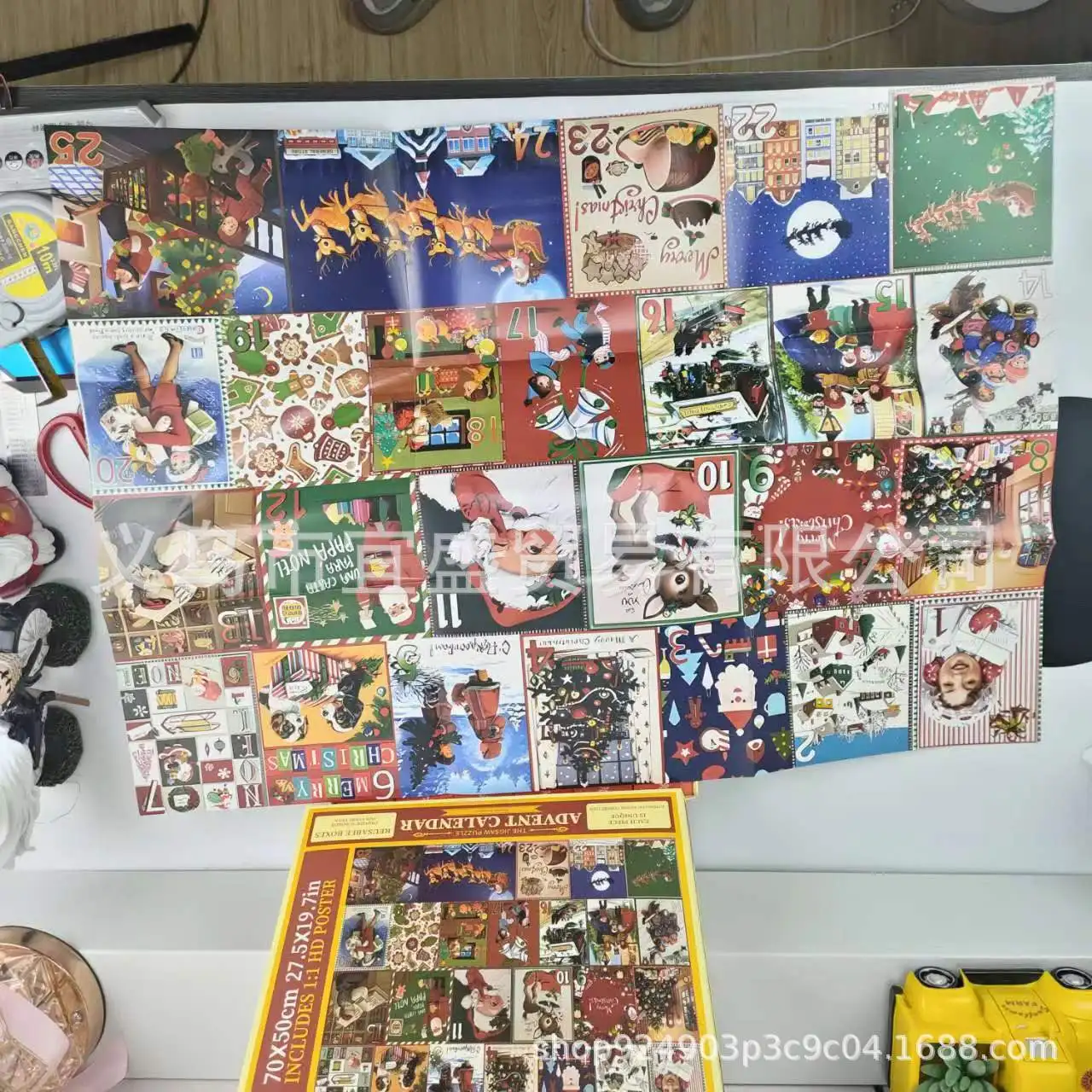 Calendario de Adviento de Navidad, rompecabezas, caja ciega, adorno, juguetes creativos para niños, juego de rompecabezas familiar decorativo para habitación, regalo para niños