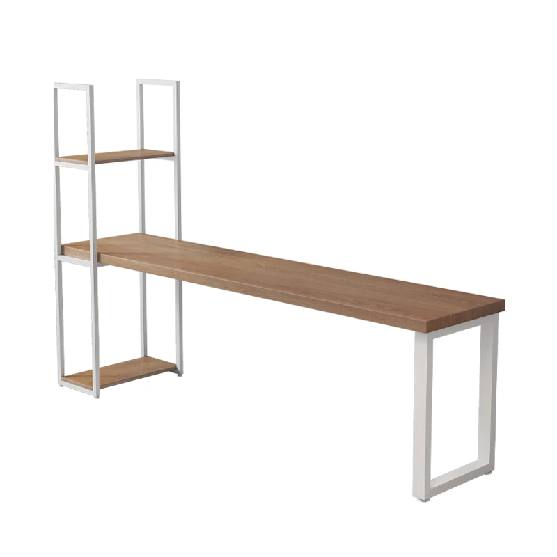 Solid wood corner desk bookshelf combination corner computer desk desktop L-shaped study table bookcase integrated student home